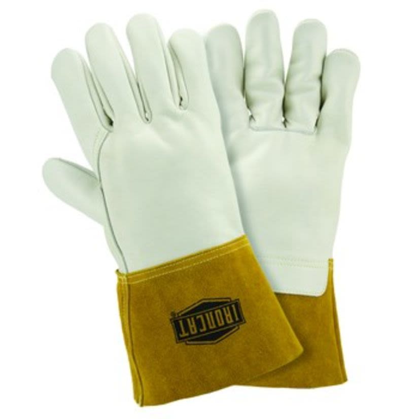 West Chester Ironcat® 6010/L Heavy Weight Welding Gloves, L, Off-White, Wing Thumb, Top Grain Cowhide Leather